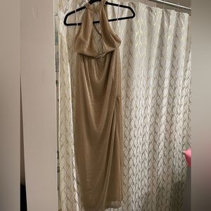 Gold Lulus halter dress NWT